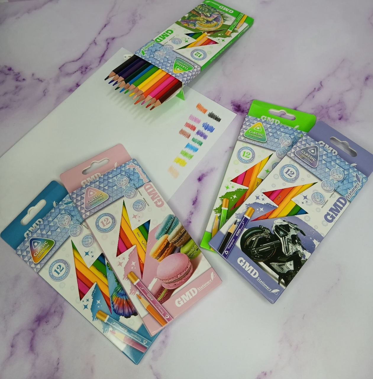 مداد رنگی جی‌ام‌دی ۱۲ رنگ